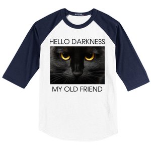 Hello Darkness My Old Friend Cat Baseball Sleeve Shirt