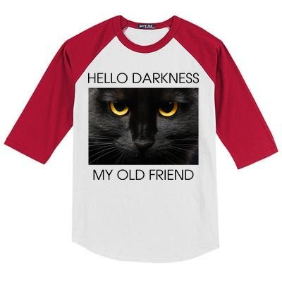 Hello Darkness My Old Friend Cat Kids Colorblock Raglan Jersey