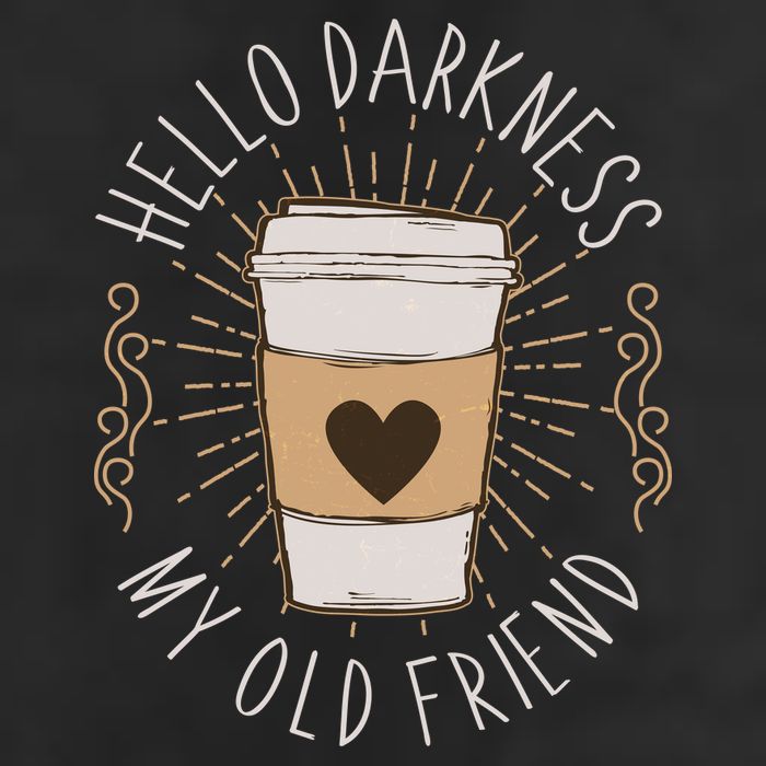 Hello Darkness My Old Friend Coffee Lover Cool Comfort Performance Bucket Hat