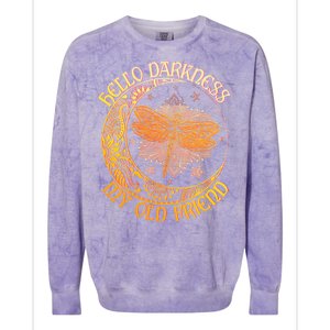 Hello Darkness My Old Friend Dragonfly Moon Colorblast Crewneck Sweatshirt