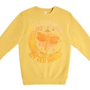 Hello Darkness My Old Friend Dragonfly Moon Premium Crewneck Sweatshirt