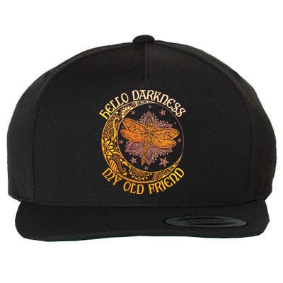 Hello Darkness My Old Friend Dragonfly Moon Wool Snapback Cap