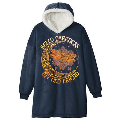 Hello Darkness My Old Friend Dragonfly Moon Hooded Wearable Blanket