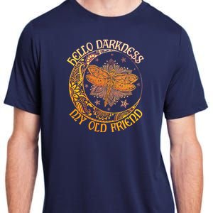 Hello Darkness My Old Friend Dragonfly Moon Adult ChromaSoft Performance T-Shirt