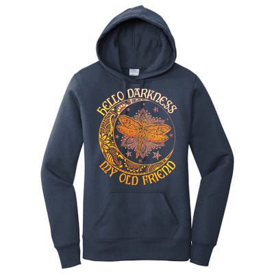 Hello Darkness My Old Friend Dragonfly Moon Women's Pullover Hoodie