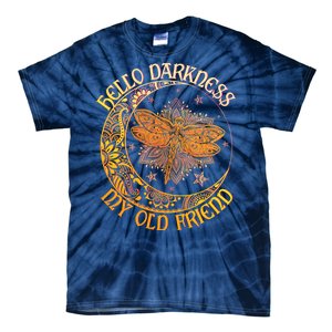 Hello Darkness My Old Friend Dragonfly Moon Tie-Dye T-Shirt