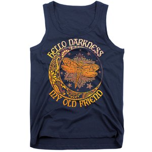 Hello Darkness My Old Friend Dragonfly Moon Tank Top