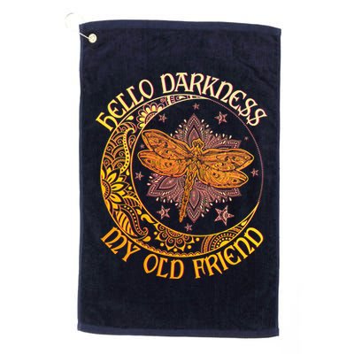 Hello Darkness My Old Friend Dragonfly Moon Golf Towel
