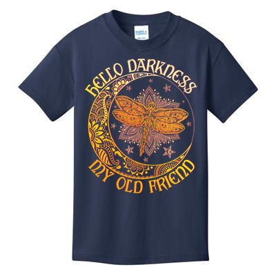 Hello Darkness My Old Friend Dragonfly Moon Kids T-Shirt