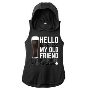 Hello Darkness My Old Friend Funny Drinking Ladies PosiCharge Tri-Blend Wicking Draft Hoodie Tank