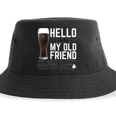 Hello Darkness My Old Friend Funny Drinking Sustainable Bucket Hat