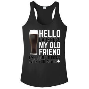 Hello Darkness My Old Friend Funny Drinking Ladies PosiCharge Competitor Racerback Tank