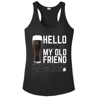 Hello Darkness My Old Friend Funny Drinking Ladies PosiCharge Competitor Racerback Tank
