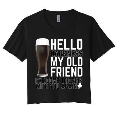 Hello Darkness My Old Friend Funny Drinking Crop Top