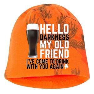 Hello Darkness My Old Friend Funny Drinking Kati - Camo Knit Beanie