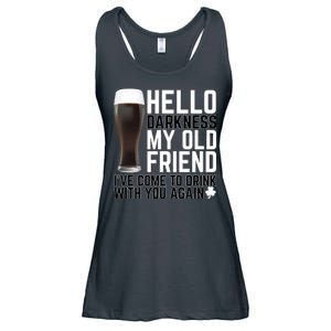 Hello Darkness My Old Friend Funny Drinking Ladies Essential Flowy Tank