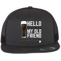 Hello Darkness My Old Friend Funny Drinking Flat Bill Trucker Hat