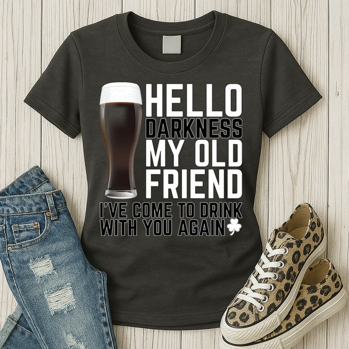 Hello Darkness My Old Friend Funny Drinking Womens T-Shirt