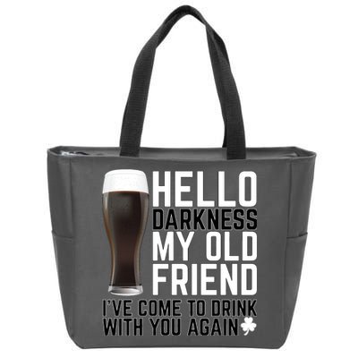 Hello Darkness My Old Friend Funny Drinking Zip Tote Bag