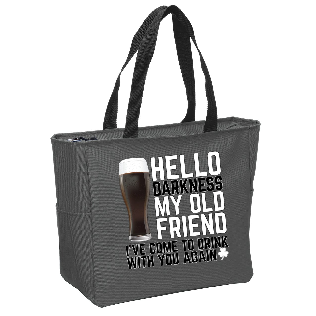 Hello Darkness My Old Friend Funny Drinking Zip Tote Bag