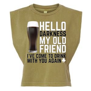 Hello Darkness My Old Friend Funny Drinking Garment-Dyed Women's Muscle Tee