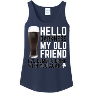 Hello Darkness My Old Friend Funny Drinking Ladies Essential Tank