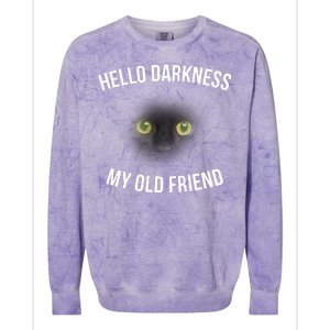 Hello Darkness My Old Friend Scary Cat Colorblast Crewneck Sweatshirt