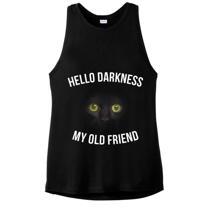 Hello Darkness My Old Friend Scary Cat Ladies PosiCharge Tri-Blend Wicking Tank