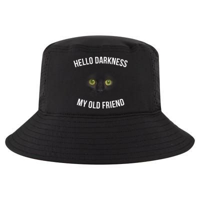 Hello Darkness My Old Friend Scary Cat Cool Comfort Performance Bucket Hat