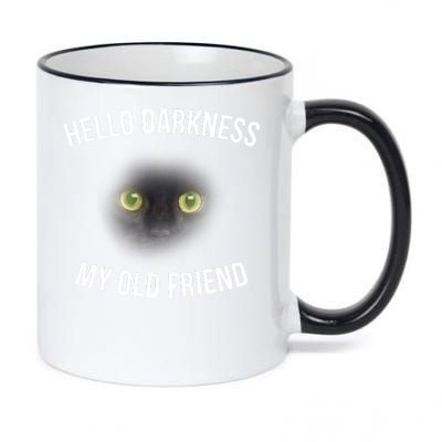 Hello Darkness My Old Friend Scary Cat 11oz Black Color Changing Mug