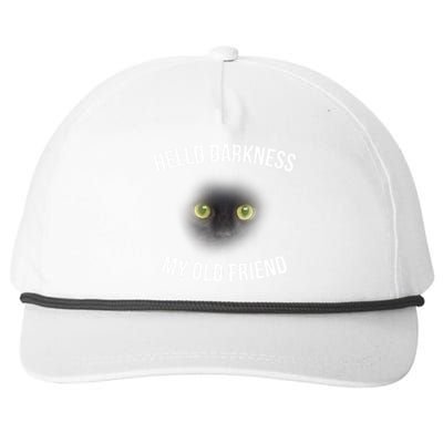 Hello Darkness My Old Friend Scary Cat Snapback Five-Panel Rope Hat