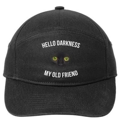 Hello Darkness My Old Friend Scary Cat 7-Panel Snapback Hat