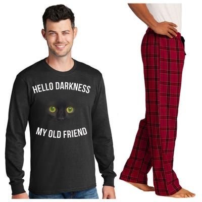 Hello Darkness My Old Friend Scary Cat Long Sleeve Pajama Set