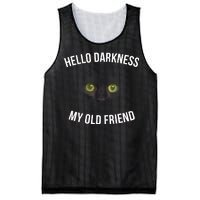 Hello Darkness My Old Friend Scary Cat Mesh Reversible Basketball Jersey Tank