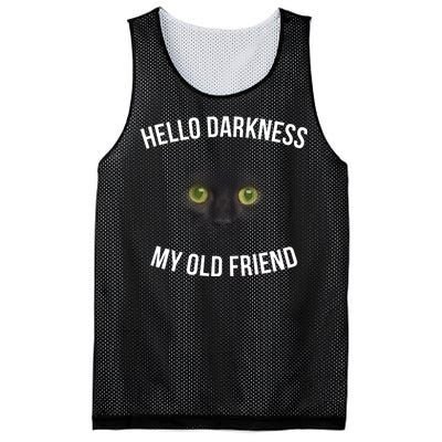 Hello Darkness My Old Friend Scary Cat Mesh Reversible Basketball Jersey Tank