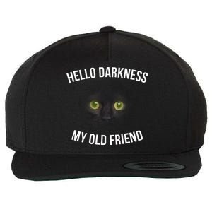 Hello Darkness My Old Friend Scary Cat Wool Snapback Cap