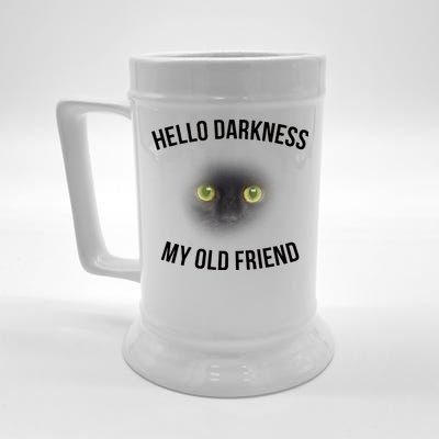 Hello Darkness My Old Friend Scary Cat Beer Stein