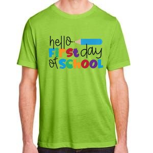 Hello First Day of School Cute Pencil Adult ChromaSoft Performance T-Shirt