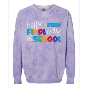 Hello First Day of School Cute Pencil Colorblast Crewneck Sweatshirt