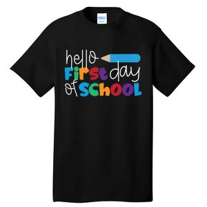 Hello First Day of School Cute Pencil Tall T-Shirt