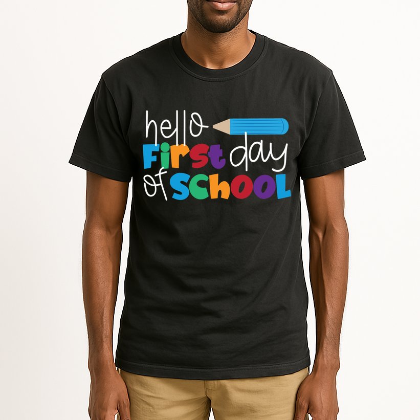 Hello First Day of School Cute Pencil Tall T-Shirt