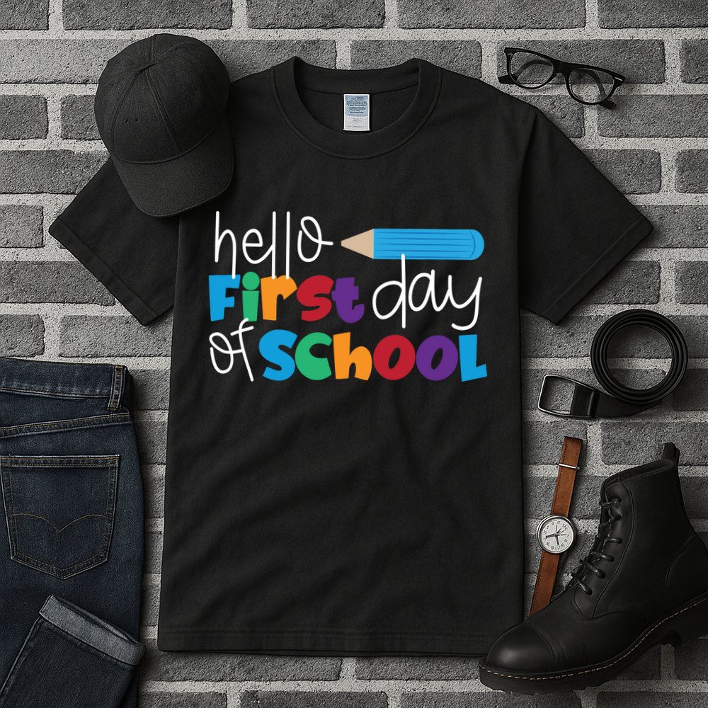 Hello First Day of School Cute Pencil Tall T-Shirt