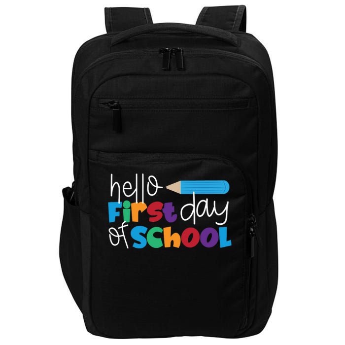 Hello First Day of School Cute Pencil Impact Tech Backpack