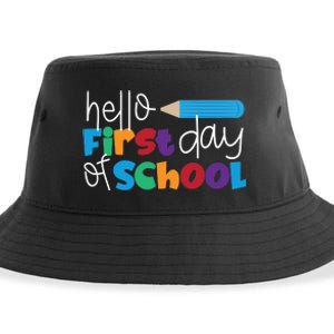 Hello First Day of School Cute Pencil Sustainable Bucket Hat