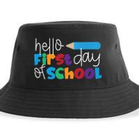 Hello First Day of School Cute Pencil Sustainable Bucket Hat