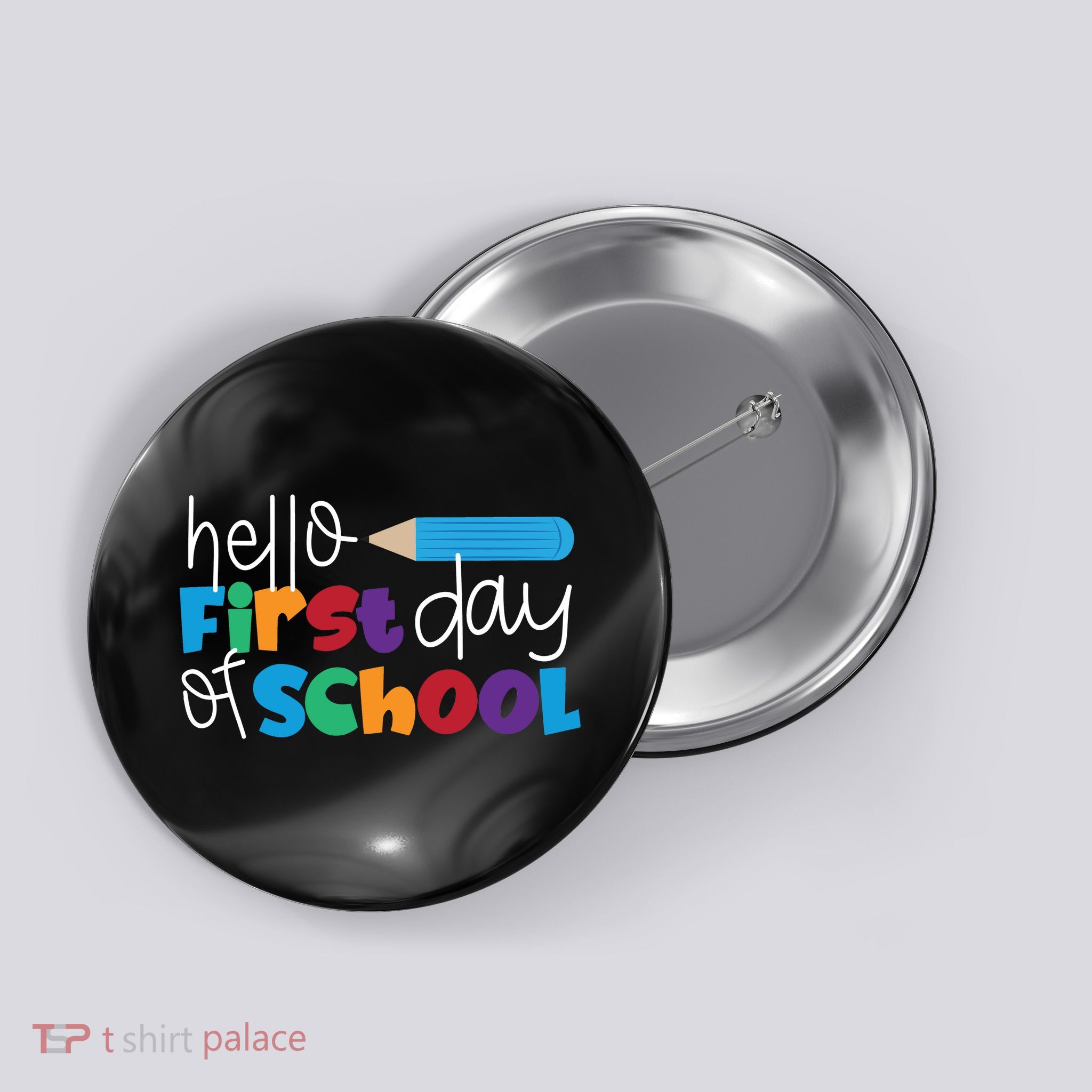 Hello First Day of School Cute Pencil Button