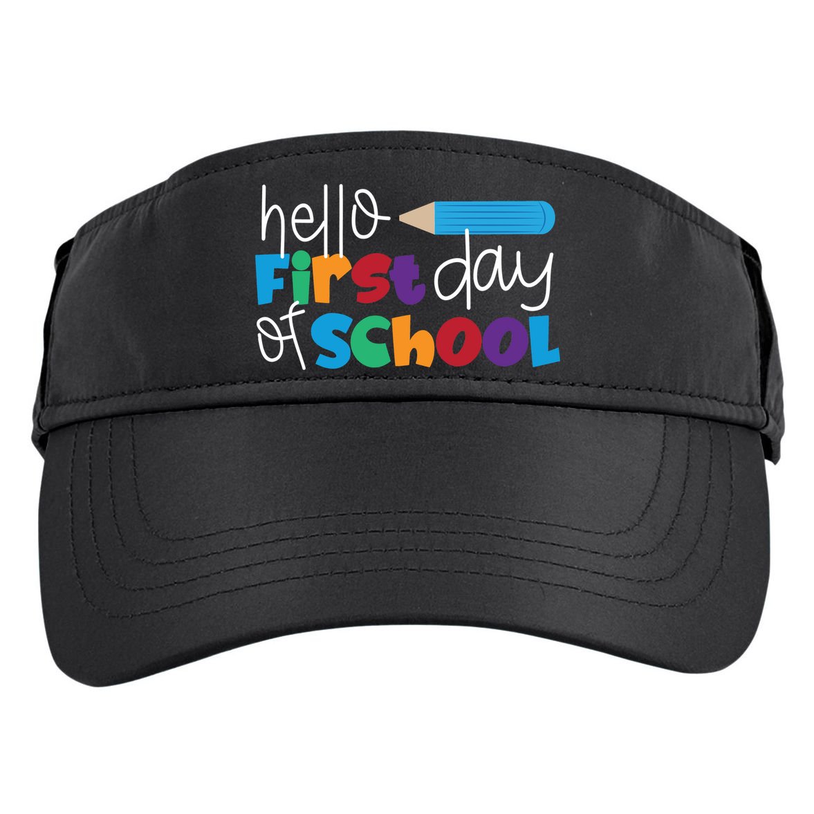 Hello First Day of School Cute Pencil Adult Drive Performance Visor