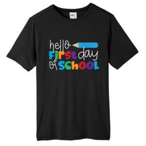 Hello First Day of School Cute Pencil Tall Fusion ChromaSoft Performance T-Shirt