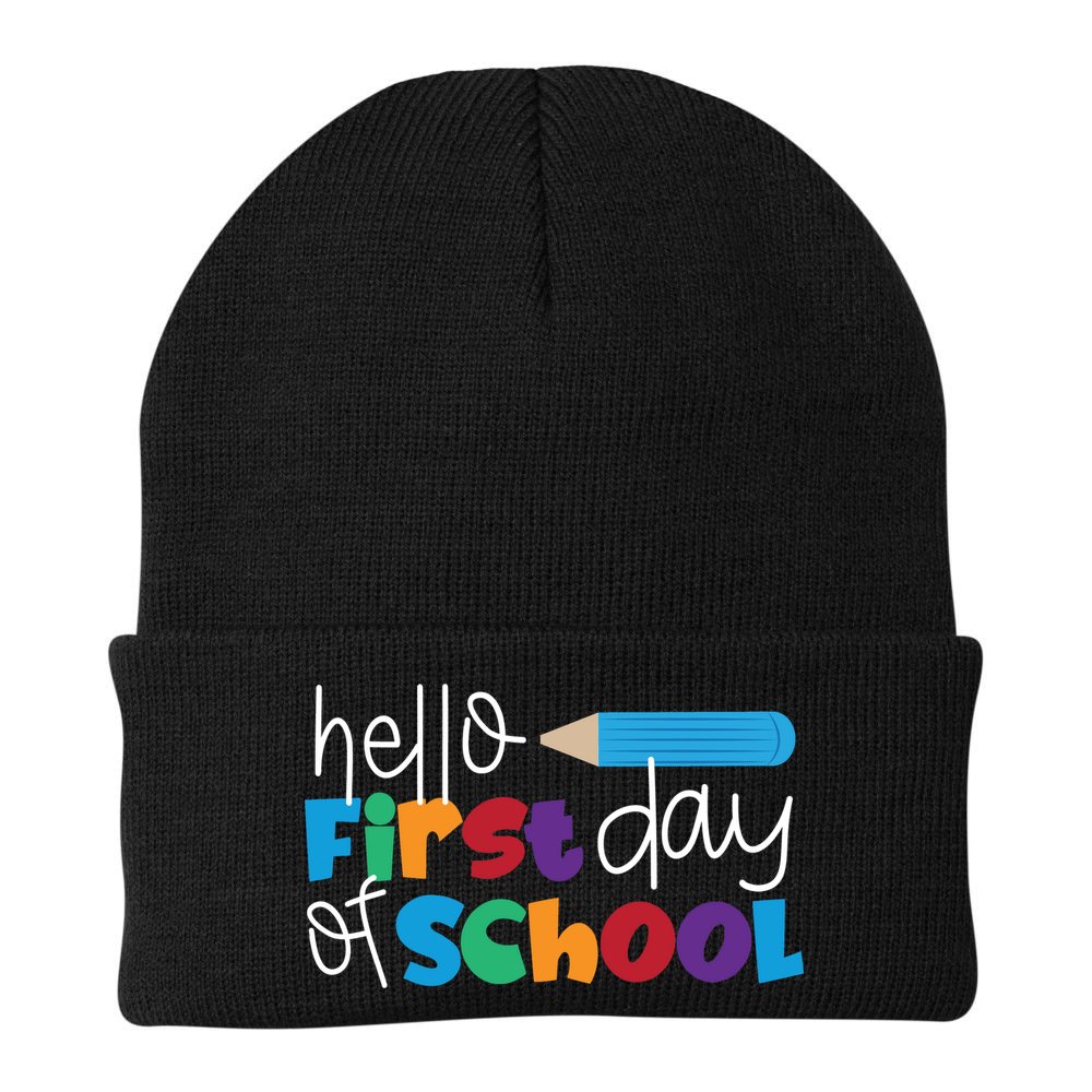 Hello First Day of School Cute Pencil Beanie