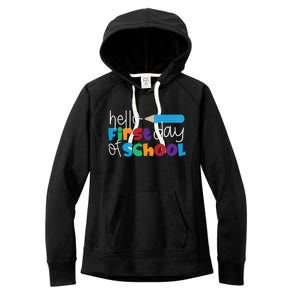 Hello First Day of School Cute Pencil Women's Fleece Hoodie